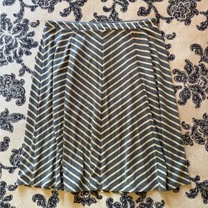 Sundance Chevron Stripe Circle Skirt in Gray and Cream